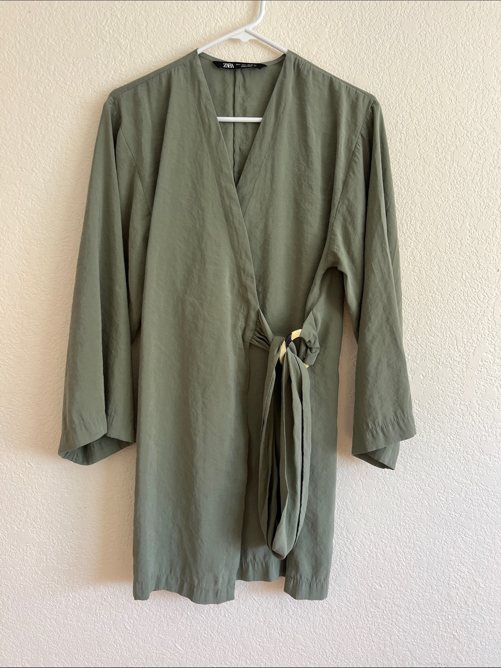 Zara Belted Dress Sage Green